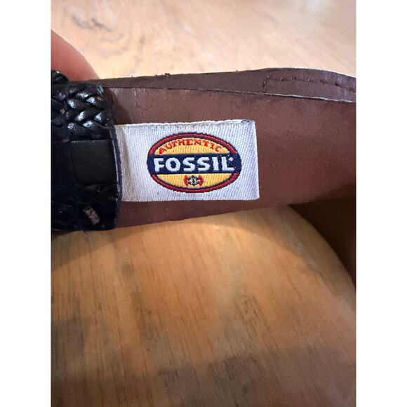 Fossil full grain cowhide brown and black leather belt size 36 - Picture 2 of 6